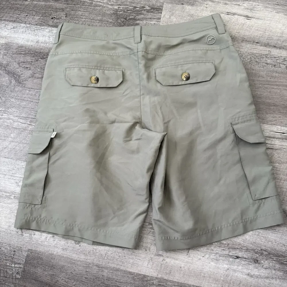 Magellan Outdoors Fish Gear MagRepel Cargo Shorts Mens 30 Olive Fishing Hiking